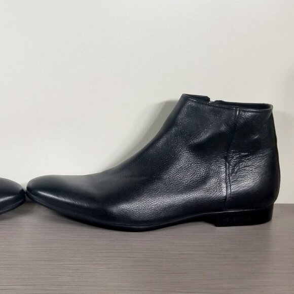 Kenneth Cole New York Mix Leather Zip Ankle Boots, Black, Mens Size 12 US / 46 - Picture 9 of 12